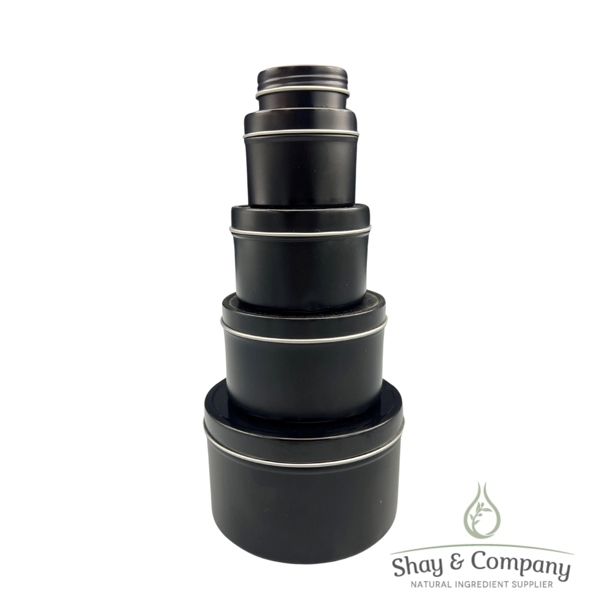 Black Tins - Multiple Size Options for Candles and more