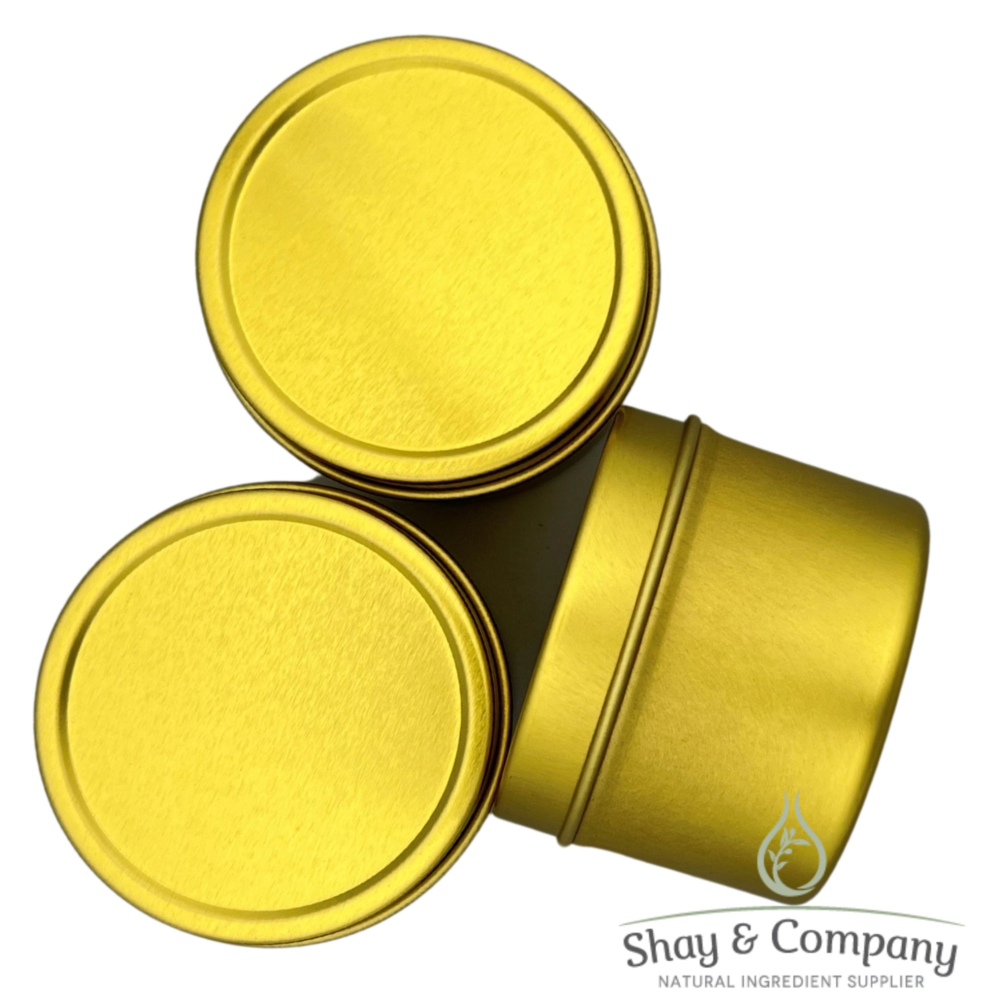 Gold Tin 2oz Deep Tin with Lid, excellent for Candles
