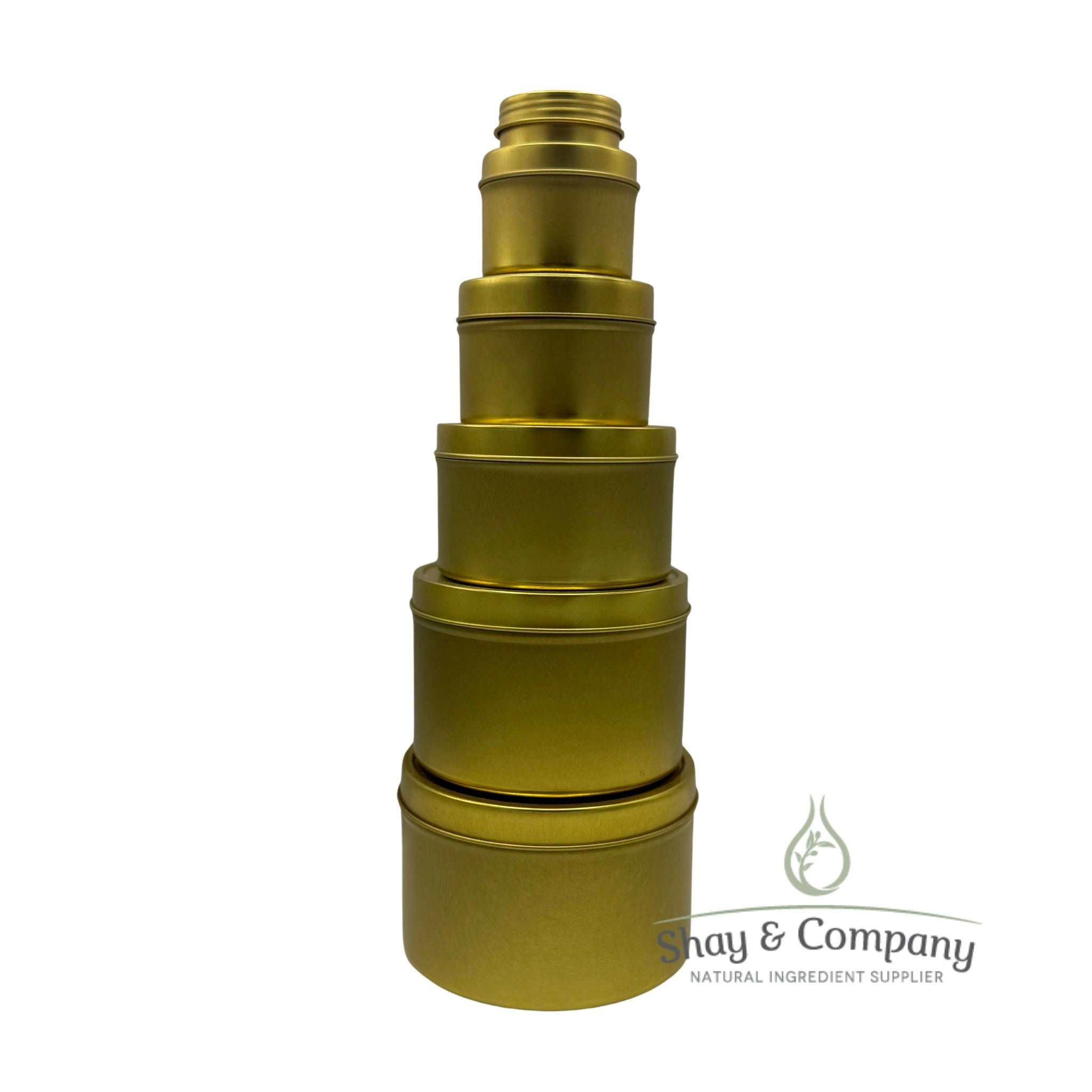 Gold Tins - Multiple Size Options for Candles and more